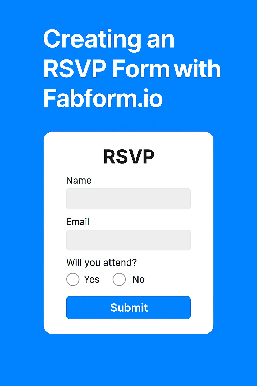 Fabform.io RSVP form embedded on an event page