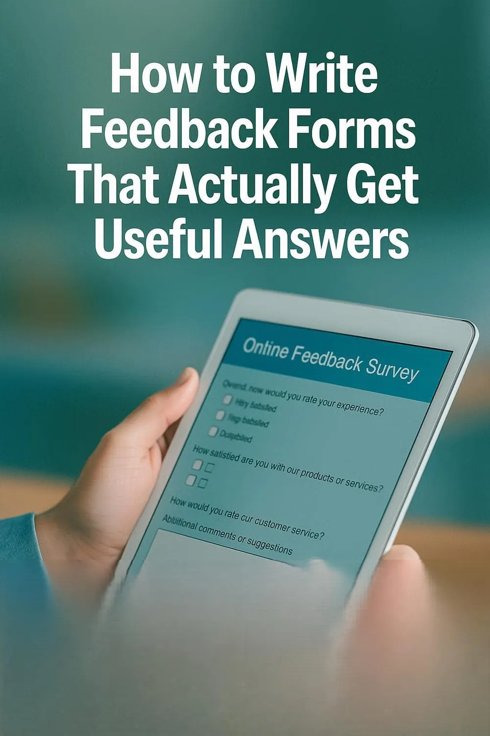 User submitting feedback on a tablet survey