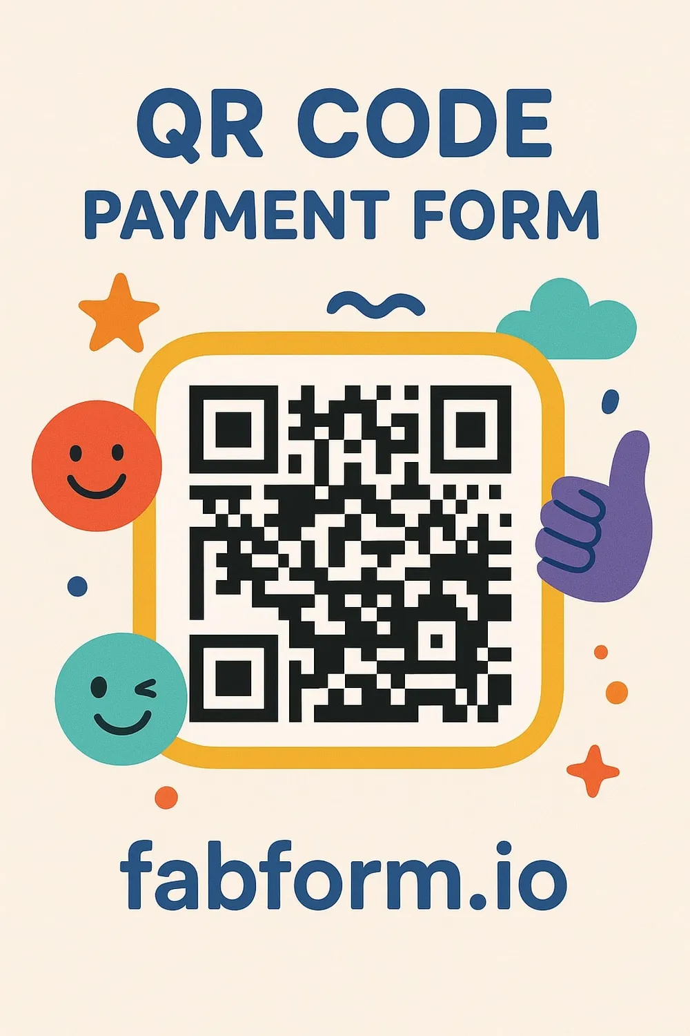 Customer scanning QR code to pay via Fabform.io form