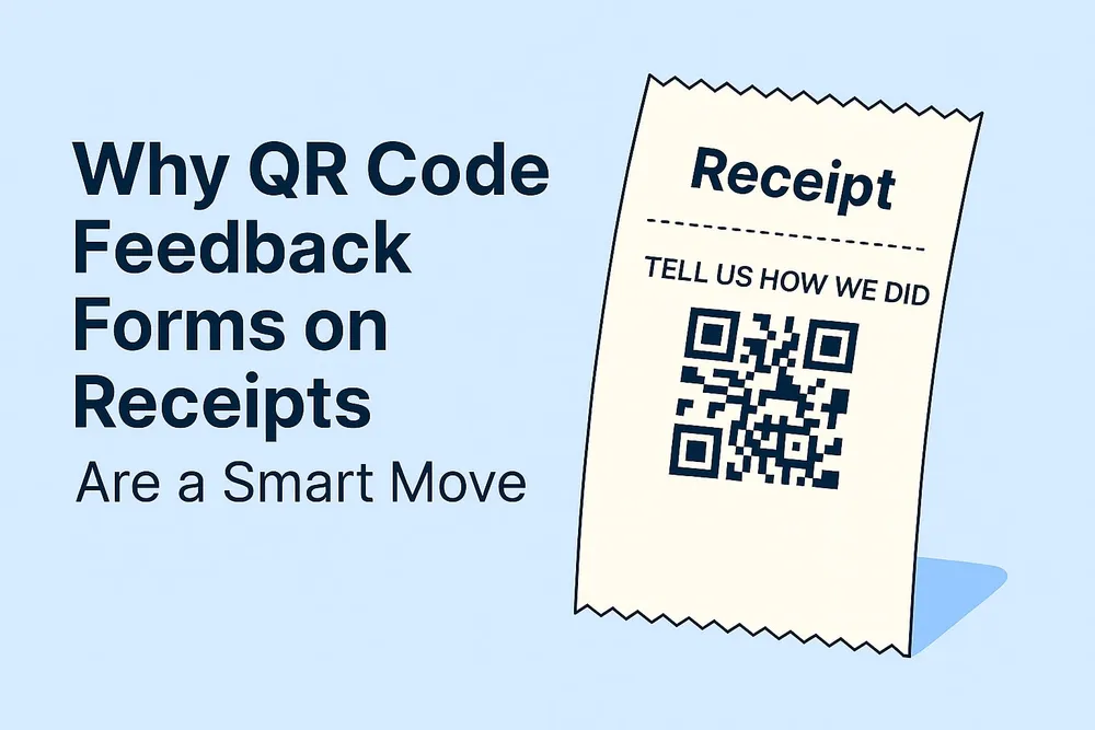 QR code feedback form printed on a receipt